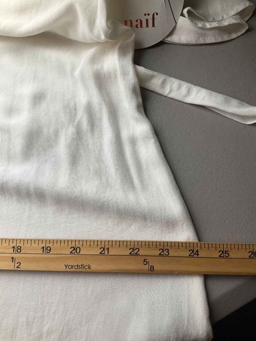 New Naif Anthropologie S Cream Flowy Button Short Dress Linen Blend Minimalist - Picture 12 of 13